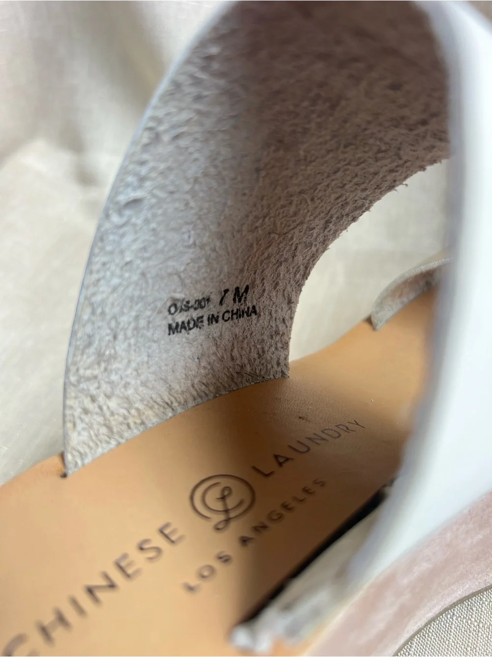 Chinese Laundry White and Beige Double-Band Wedge Sandals